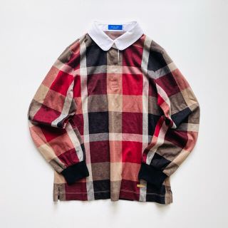 バーバリーブルーレーベル(BURBERRY BLUE LABEL)のBLUE LABEL CRESTBRIDGE 襟付き チェック カットソー(カットソー(長袖/七分))