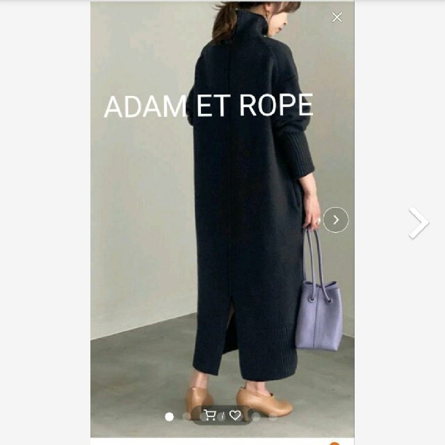 ADAM ET ROPE バックスリットタートルニットワンピ