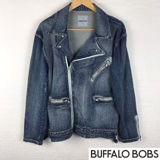 バッファローボブス(BUFFALO BOBS)の美品 バッファローボブズ ライダースジャケット デニム生地 フリーサイズ(ライダースジャケット)