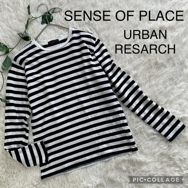 SENSE OF PLACE by URBAN RESEARCH(センスオブプレイスバイアーバンリサーチ)のセンスオブプレイスバイアーバンリサーチ　ボーダーカットソー　ロングTシャツ レディースのトップス(Tシャツ(長袖/七分))の商品写真