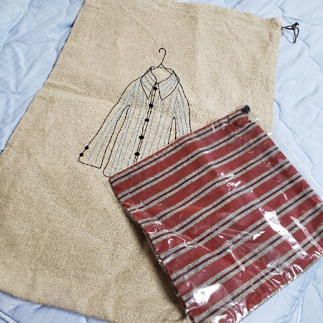 麻素材巾着&木綿巾着 レディースのファッション小物(ポーチ)の商品写真
