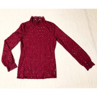 フリーピープル(Free People)のfree people えんじ色ハイネックレース(シャツ/ブラウス(長袖/七分))