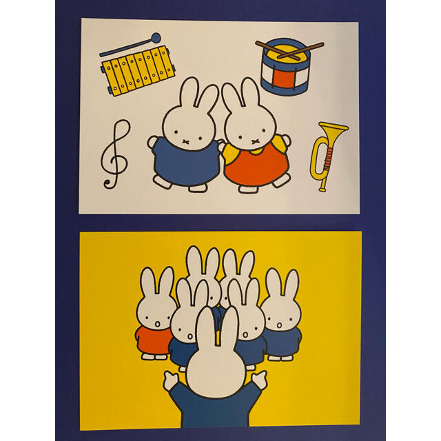 【入手困難】 ディックブルーナ　合唱　楽器　ミッフィー　ポストカード エンタメ/ホビーのコレクション(使用済み切手/官製はがき)の商品写真