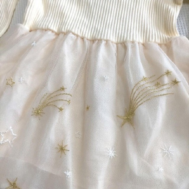 petit main(プティマイン)の☆専用☆【80】星刺繍ドッキングワンピース キッズ/ベビー/マタニティのベビー服(~85cm)(ワンピース)の商品写真