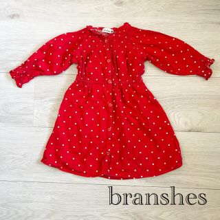 ブランシェス(Branshes)のbranshes＊ドット柄シャツワンピース(ワンピース)