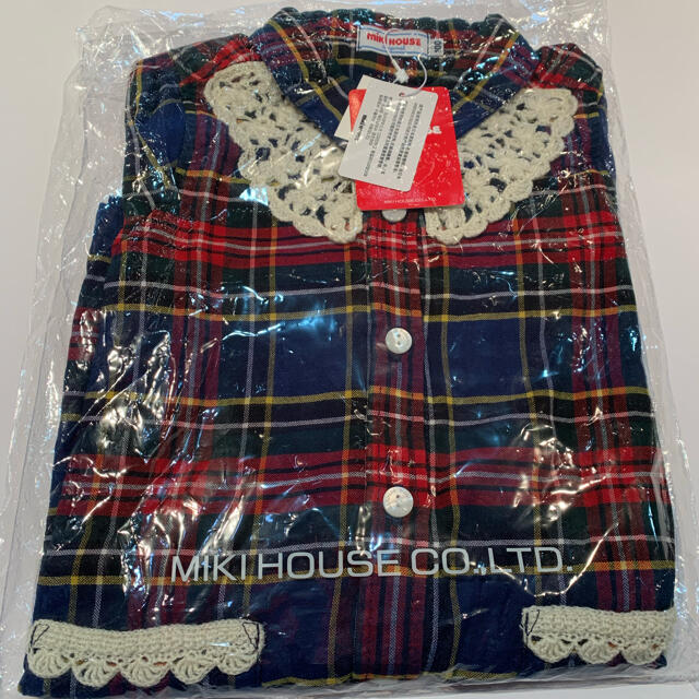 mikihouse(ミキハウス)の【新品 ミキハウス チェックワンピース 100cm】 キッズ/ベビー/マタニティのキッズ服女の子用(90cm~)(ワンピース)の商品写真