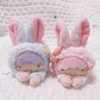 リトルツインスターズ(リトルツインスターズ)のサンリオ❣️キキララ  まめぷちシリーズ　うさぎマスコット　激レア(キャラクターグッズ)