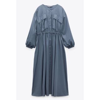 ザラ(ZARA)のZARA 2021AW 現行品　サテン　ロングワンピース　Mサイズ　試着のみ(ロングワンピース/マキシワンピース)