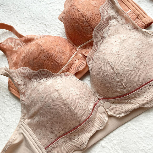 ♡B1025♡ 2枚セット 授乳ブラ マタニティ ノンワイヤー やわらかい キッズ/ベビー/マタニティのマタニティ(マタニティ下着)の商品写真