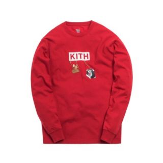 シュプリーム(Supreme)のkith × tom&jerry ロンティ　赤　Lサイズ(Tシャツ/カットソー(七分/長袖))