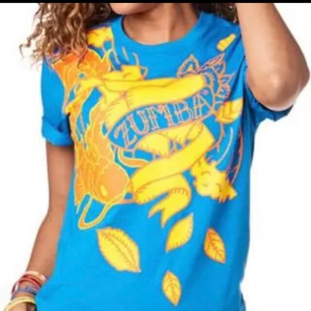 Zumba(ズンバ)の ZUMBA ズンバ　新品　ブルー　Tシャツ　Ｓサイズ レディースのトップス(Tシャツ(半袖/袖なし))の商品写真