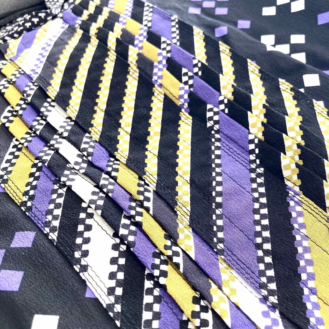 16.17 Pre□ボッテガ/ワンピース/シルク100%・幾何学模様 40 16.17 Pre□ボッテガ/ワンピース/シルク100%・幾何学模様 40