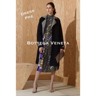 ボッテガヴェネタ(Bottega Veneta)の16.17 Pre■ボッテガ/ワンピース/シルク１００％・幾何学模様 40/M(ひざ丈ワンピース)