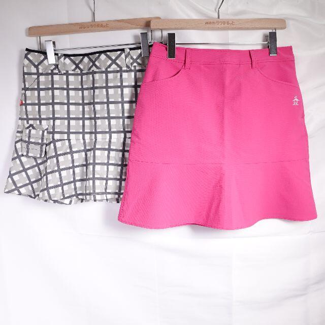 FILAMunsingwear　ゴルフスカート　レディース　グレー/ピンク