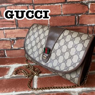 グッチ(Gucci)のOLD GUCCI ショルダーバッグ チェーン PVC シェリーライン(ショルダーバッグ)