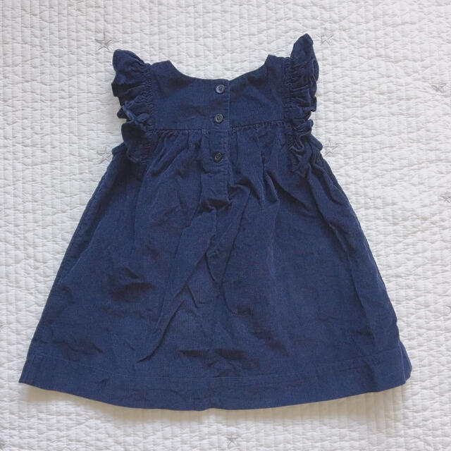 babyGAP(ベビーギャップ)のbabyGAP 肩フリル♥コーデュロイワンピース ネイビー 80 冠婚葬祭 キッズ/ベビー/マタニティのベビー服(~85cm)(ワンピース)の商品写真