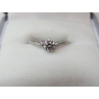 Pt900 ダイヤ0.337ct ピンクダイヤ0.02ct 6号 リング(リング(指輪))