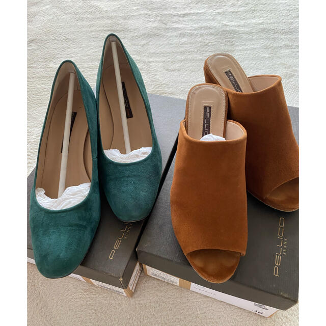 PELLICO(ペリーコ)の格安　ペリーコ　美品　2足セット　スエード　38 靴　パンプス　サンダル レディースの靴/シューズ(ハイヒール/パンプス)の商品写真