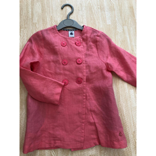 PETIT BATEAU(プチバトー)のプチバトー　4an リネンノーカラージャケット キッズ/ベビー/マタニティのキッズ服女の子用(90cm~)(ジャケット/上着)の商品写真