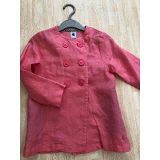 プチバトー(PETIT BATEAU)のプチバトー　4an リネンノーカラージャケット(ジャケット/上着)