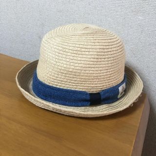 ハリスツイード(Harris Tweed)のキッズ　麦わら帽子 ストローハット　しまむら　ハリスツイード(帽子)