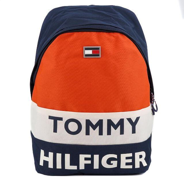 TOMMY HILFIGER(トミーヒルフィガー)のTOMMY HILFIGER バッグパック ネイビー×ホワイト×オレンジ レディースのバッグ(リュック/バックパック)の商品写真