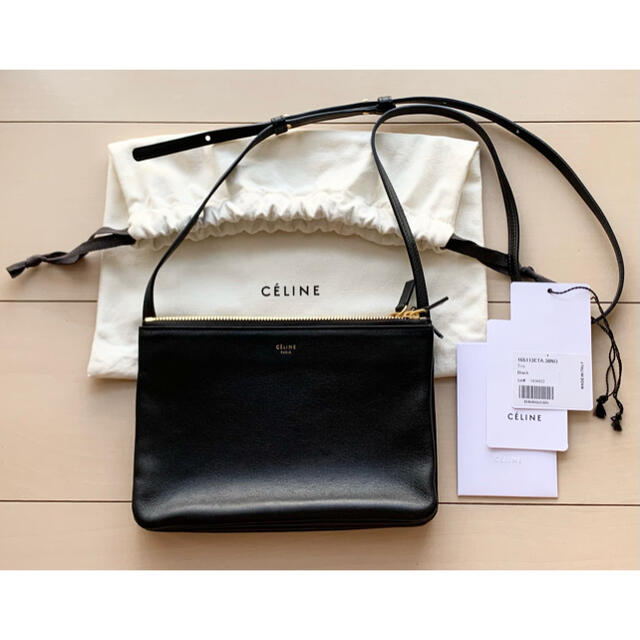 celine - 極美品 CELINE Trio トリオ ショルダーバッグ 黒