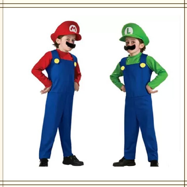 マリオS110-120 コスプレハロウィン仮装キッズ エンタメ/ホビーのコスプレ(衣装一式)の商品写真