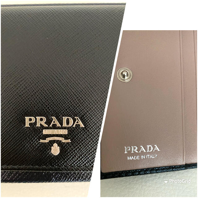 PRADA(プラダ)のプラダ　未使用に近い　2つ折り　バイカラー　財布　美品 レディースのファッション小物(財布)の商品写真