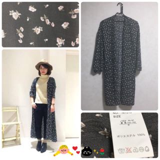 ダブルクローゼット(w closet)の＊小花柄 レトロ ガウン 可愛い＊(ロングワンピース/マキシワンピース)