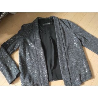 ザラ(ZARA)のZARA ザラ スパンコールジャケット ボレロ M パーティー 謝恩会 お出かけ(ノーカラージャケット)