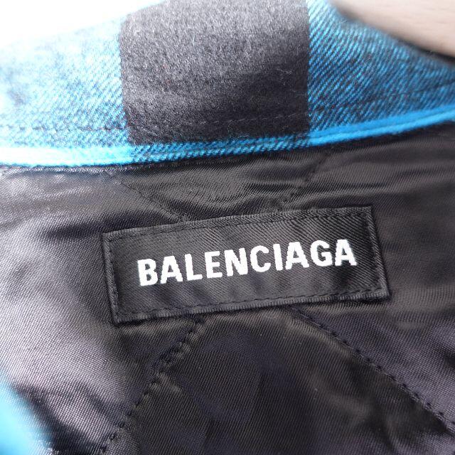 BALENCIAGA　ジャケット　ブルー/チェック 3