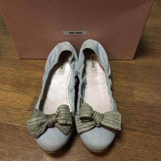 ミュウミュウ(miumiu)の【mayuki様専用】MIUMIU ミュウミュウ レザーリボンバレエシューズ(バレエシューズ)