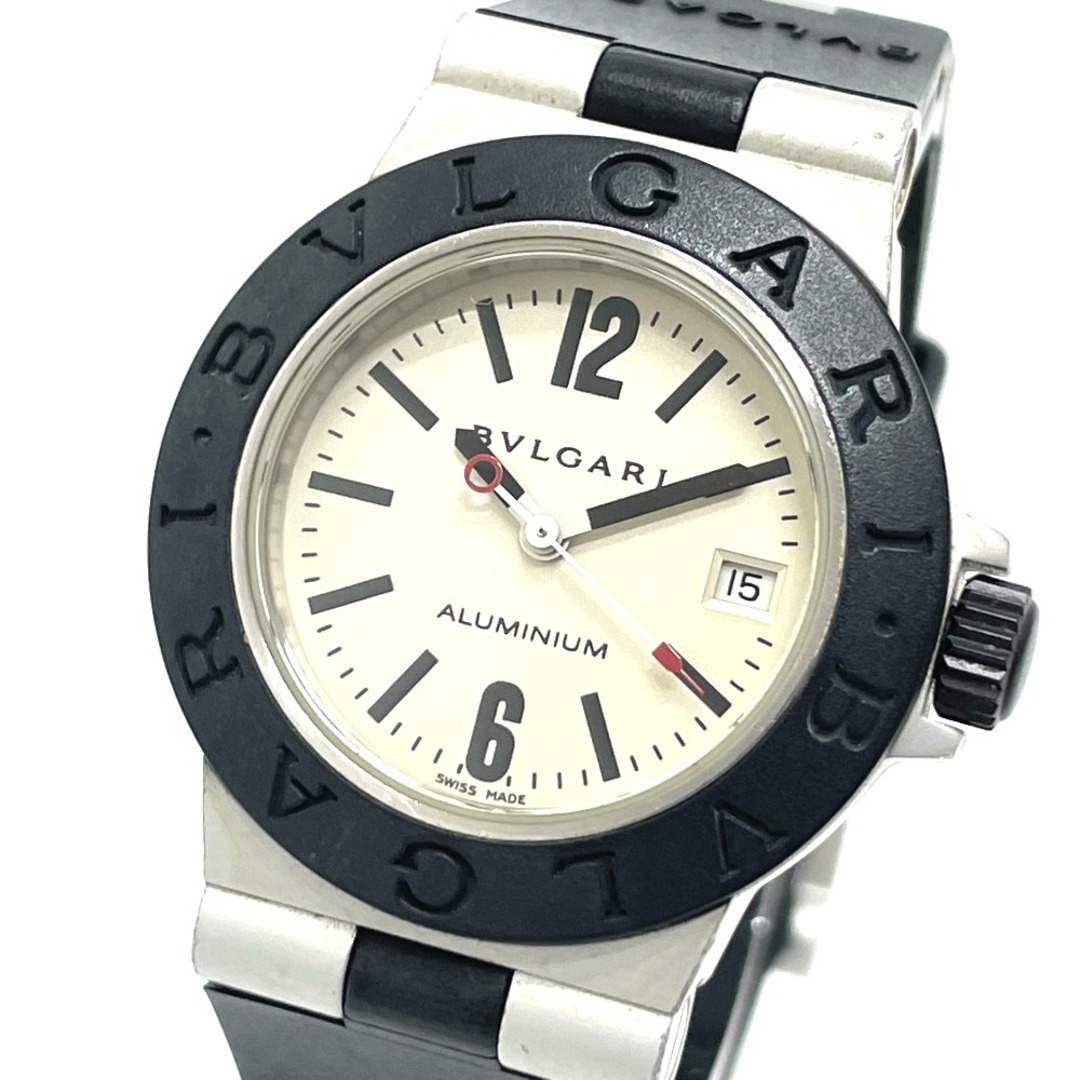 ブルガリ BVLGARI アルミニウム AL29A デイト 腕時計 アルミニウム ブラック/シルバー
