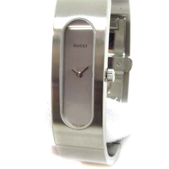【驚きの値段】 Gucci シルバー色 金属ベルト グレー文字盤 バングルウォッチ 腕時計 グッチ - 腕時計