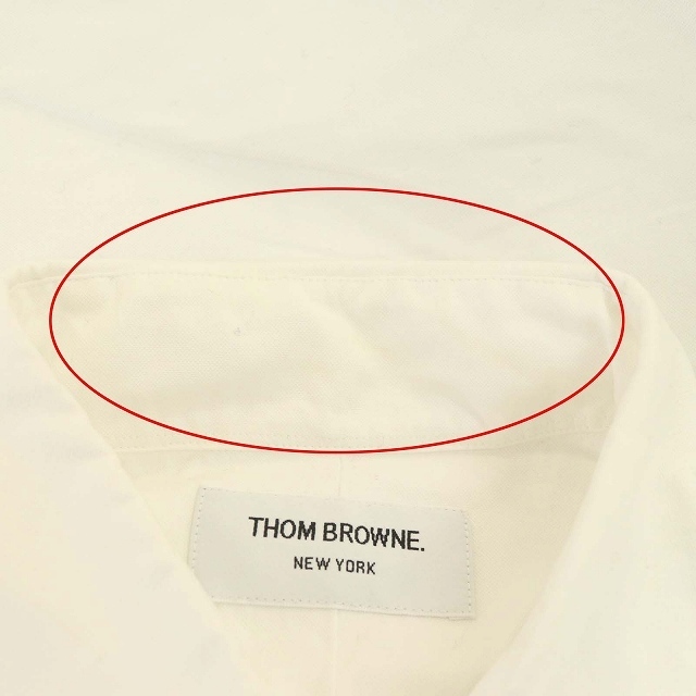 THOM BROWNE(トムブラウン)のトムブラウン 希少 ボタンダウン長袖シャツ トリコロール コットン 3 L 白 メンズのトップス(シャツ)の商品写真