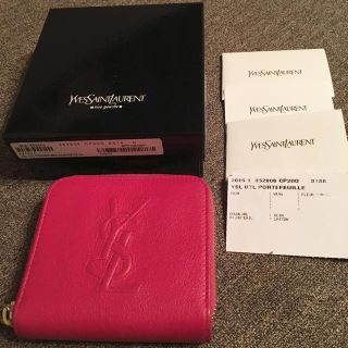 サンローラン(Saint Laurent)のサンローラン ピンク 二つ折り財布(財布)