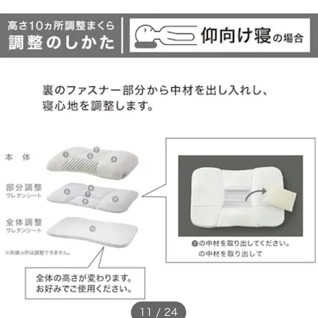 ニトリ(ニトリ)の★新品未使用★送料込み★【ニトリ】 高さが10ヵ所調整できる枕(パイプ)　 インテリア/住まい/日用品の寝具(枕)の商品写真