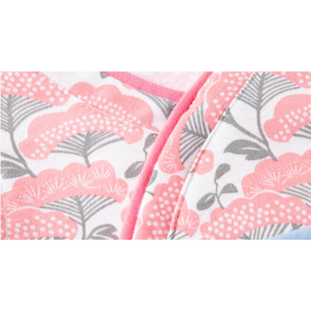 【桃松/60】袴ロンパース　靴下　ヘアバンドセット　ピンク　女の子 キッズ/ベビー/マタニティのベビー服(~85cm)(ロンパース)の商品写真