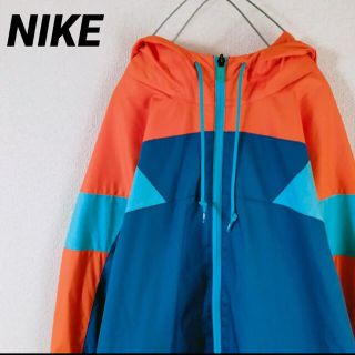 ギルタン(GILDAN)のNIKE フルジップアップパーカー　マルチカラー　L size メンズ(ナイロンジャケット)