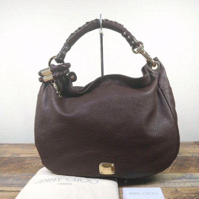 美品 ジミーチュウ スカイバッグ レザー ブラウン-
