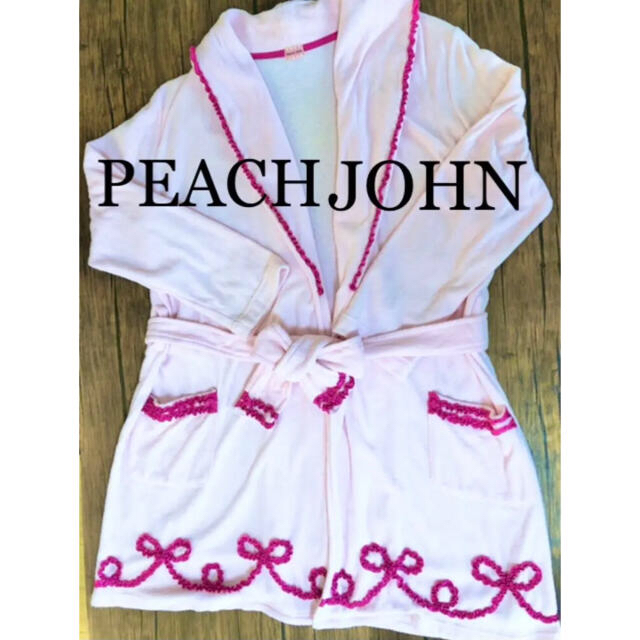 PEACH JOHN(ピーチジョン)の未使用 リボン難有り バスローブ ピーチジョン PJ ルームウェア M レディースのルームウェア/パジャマ(ルームウェア)の商品写真