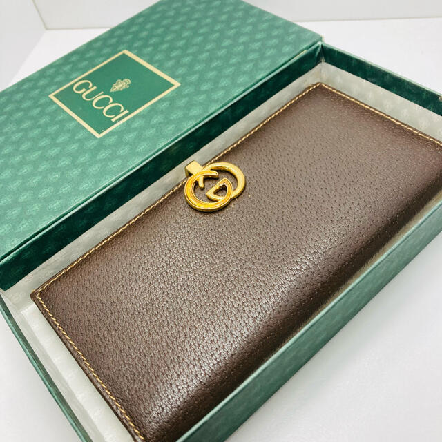 Gucci - 美品 オールドグッチ GUCCI 長財布 箱付き レザー