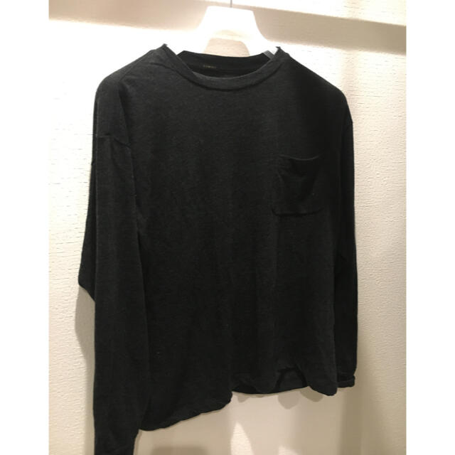 HRO様専用COMOLI ウール天竺長袖クルー　size2 チャコール  メンズのトップス(Tシャツ/カットソー(七分/長袖))の商品写真