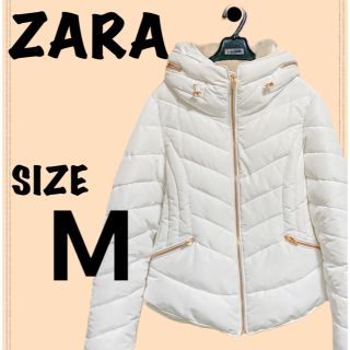 ザラ(ZARA)のZARA ダウンジャケット ホワイト Ꮇサイズ(ダウンジャケット)