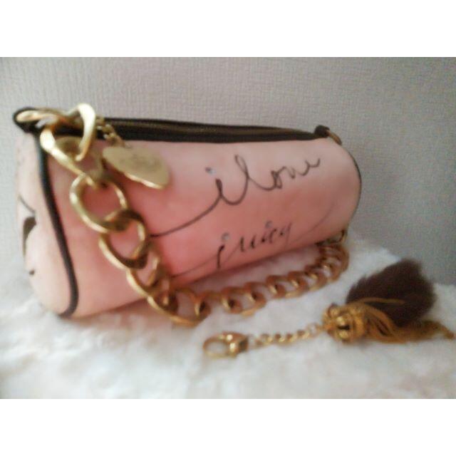 Juicy Couture(ジューシークチュール)のCute☆彡ゴールドチェーン　チャーム付クラッチバック レディースのバッグ(クラッチバッグ)の商品写真