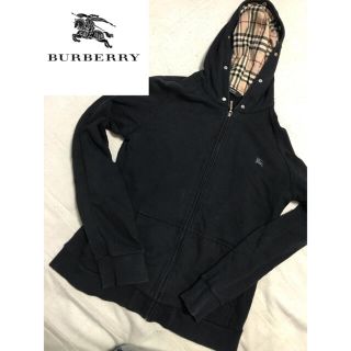 バーバリー(BURBERRY)のburberry パーカー　黒(パーカー)