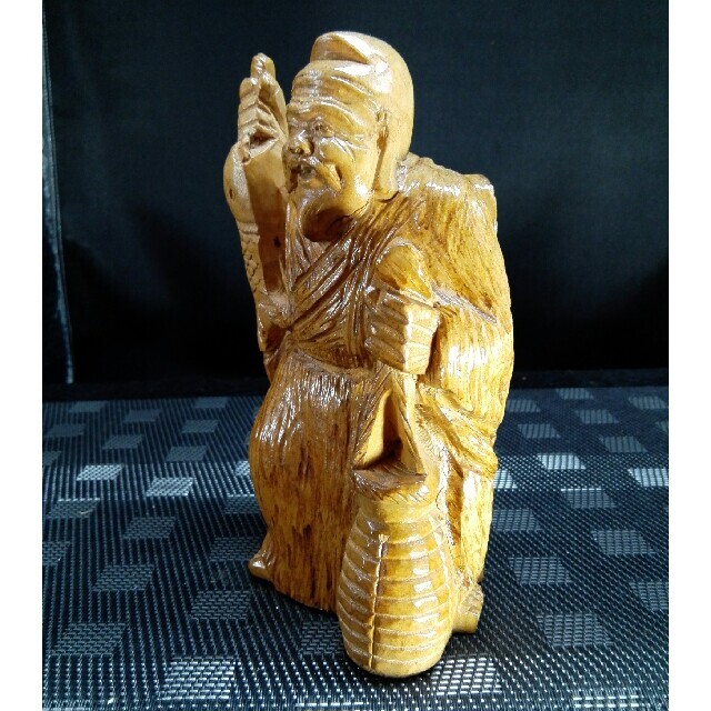 ☆a486、木製一刀彫 細密彫刻 七福神 置物飾り 縁起物 装飾工芸品