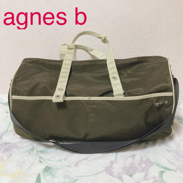 agnes b  VOYAGE ボストンバッグ 大容量　光沢カーキ