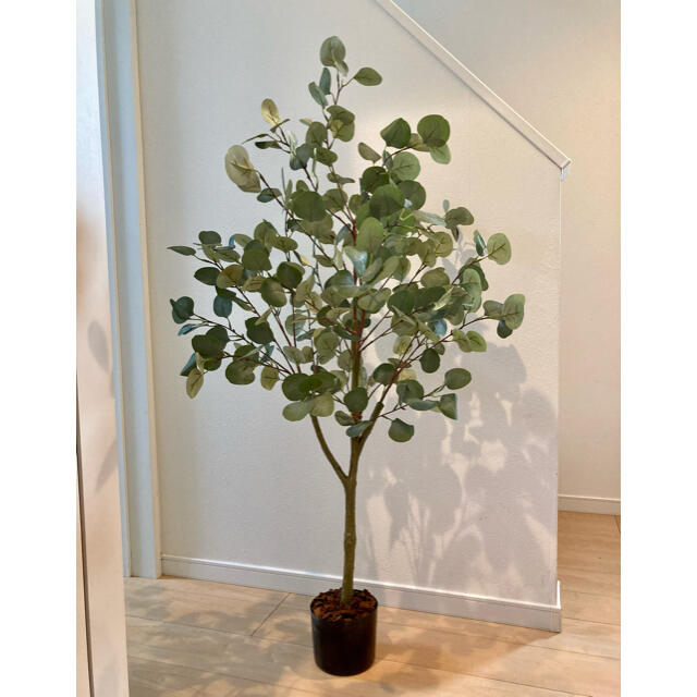 フェイクグリーン　ユーカリ　125cm　バークチップ付き　人工観葉植物 5